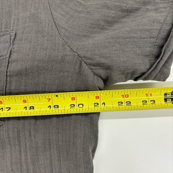 French Connection Crinkle Crepe Tie Front Short Sleeve Shirt Size L - Picture 12 of 13